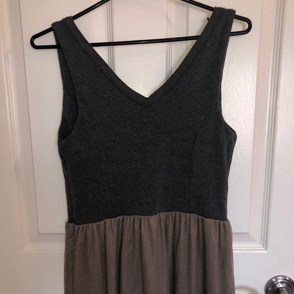 JACK SLEEVELESS DRESS WITH TULLE SKIRT🩶🤎 - Picture 1 of 5